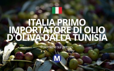 Italia primo improtatore di olio d’oliva dalla Tunisia