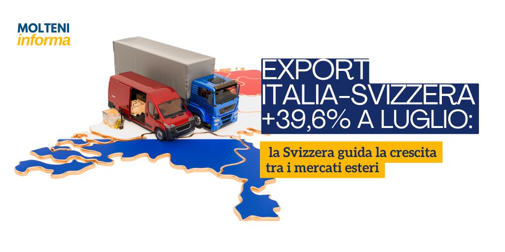 Export Italia-Svizzera +39,6% a luglio 2026